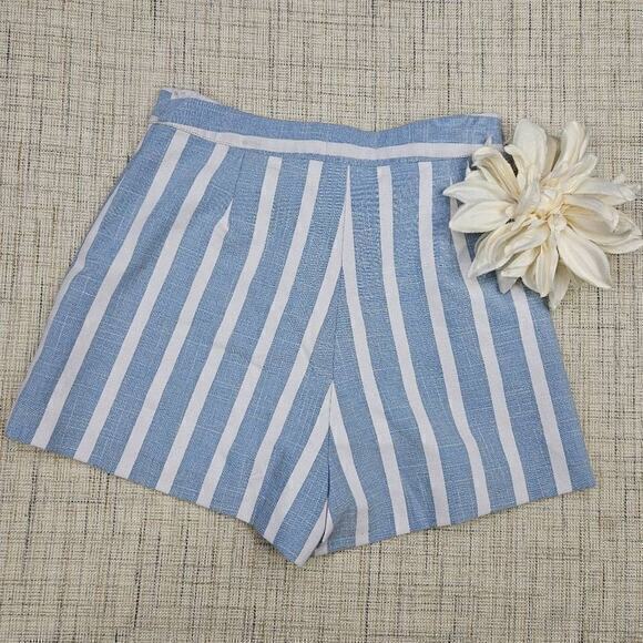 Stelen Blue and White High Waisted Striped Shorts Size Small - Picture 7 of 7